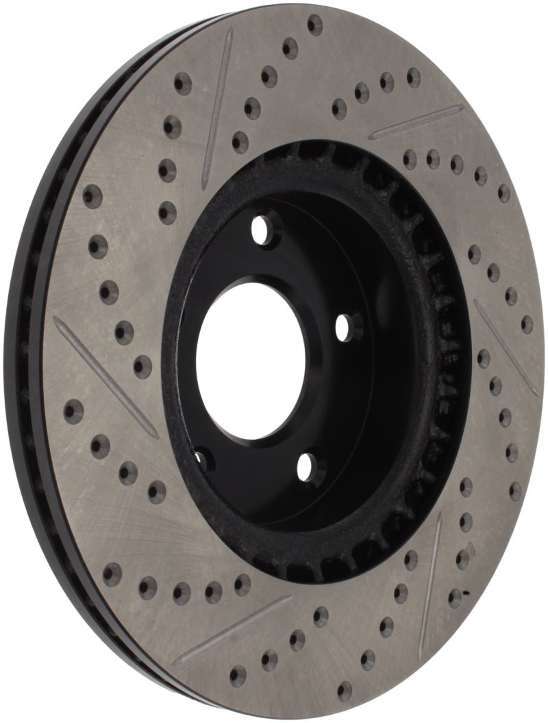 Stoptech - StopTech 1/02 - 05 Infiniti G35 (alloy disc) / 6/02 - 05 Nissan 350Z Slotted & Drilled Left Front Rotor - Demon Performance