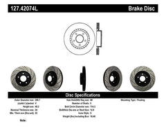 Stoptech - StopTech 1/02 - 05 Infiniti G35 (alloy disc) / 6/02 - 05 Nissan 350Z Slotted & Drilled Left Front Rotor - Demon Performance