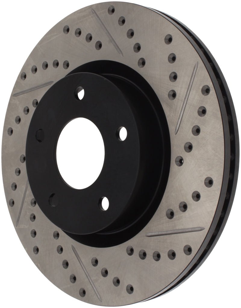 Stoptech - StopTech 1/02 - 05 Infiniti G35 (alloy disc) / 6/02 - 05 Nissan 350Z Slotted & Drilled Right Front Rotor - Demon Performance