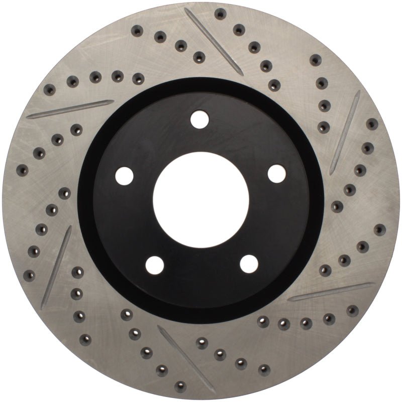 Stoptech - StopTech 1/02 - 05 Infiniti G35 (alloy disc) / 6/02 - 05 Nissan 350Z Slotted & Drilled Right Front Rotor - Demon Performance