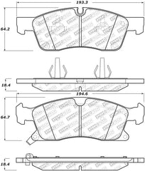 Stoptech - StopTech 11 - 20 Jeep Grand Cherokee Street Select Front Brake Pads - Demon Performance