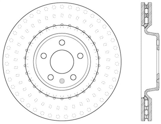 Stoptech - StopTech 12 - 13 Audi A6 Quattro/11 - 12 A7 Quattro / 10 - 13 S4 Front Left Cryo Slotted Rotor - Demon Performance