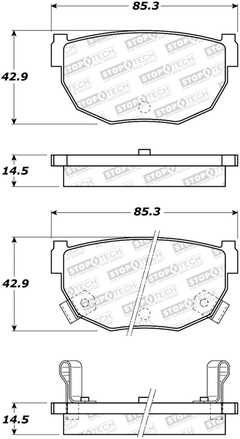 Stoptech - StopTech 87 - 89 Nissan 300ZX Sport Performance Rear Brake Pads - Demon Performance