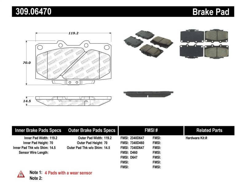 Stoptech - StopTech 89 - 96 Nissan 300ZX Sport Performance Front Brake Pads - Demon Performance