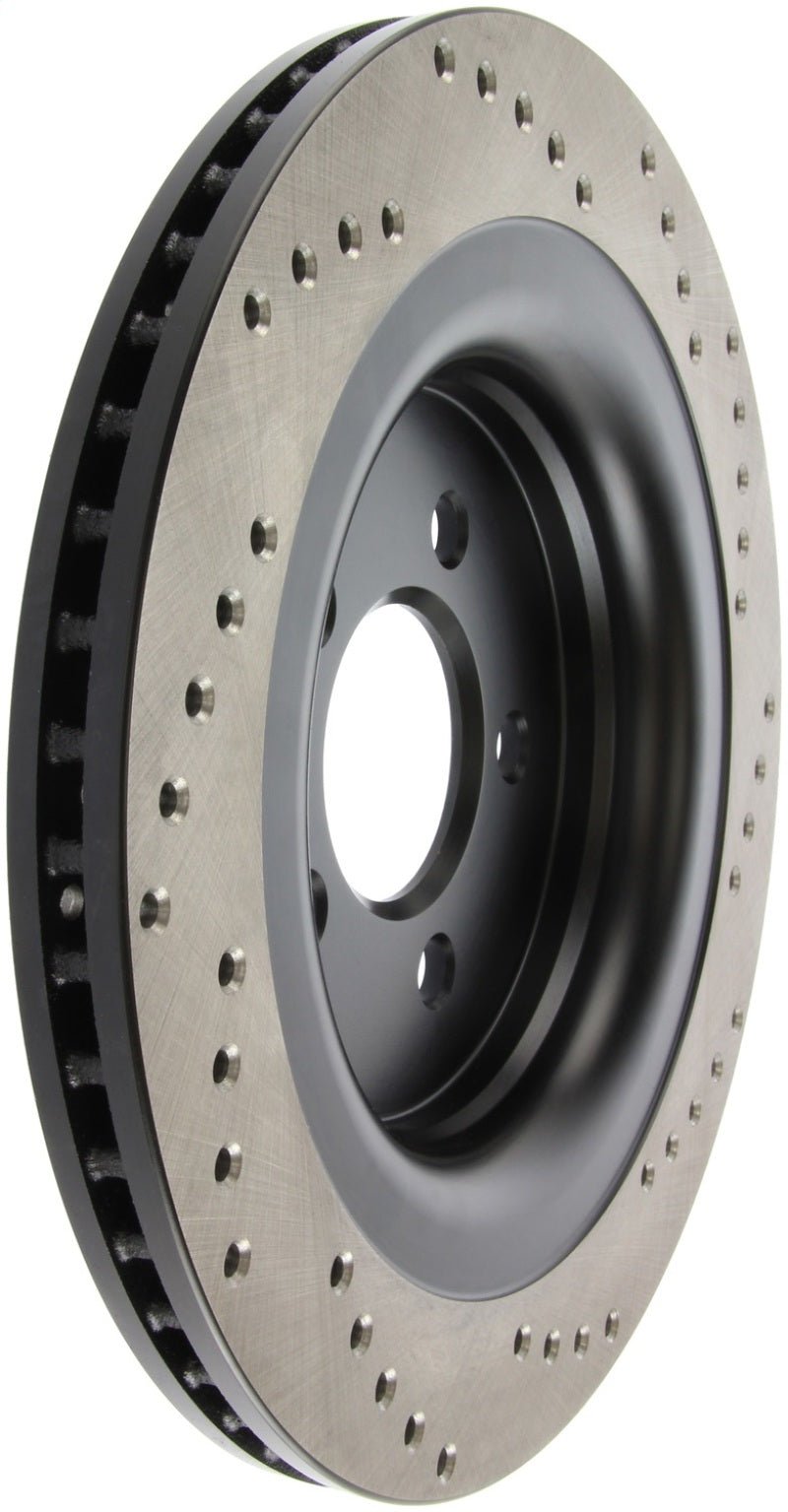 Stoptech - StopTech Cross Drilled Sport Brake Rotor - 2015 Ford Mustang - Rear Right - Demon Performance