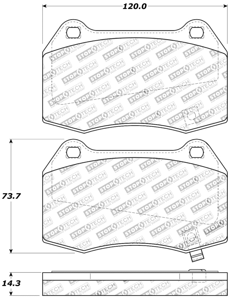 Stoptech - StopTech Performance 02 - 07 350z/G35 w/ Brembo Front Brake Pads - Demon Performance