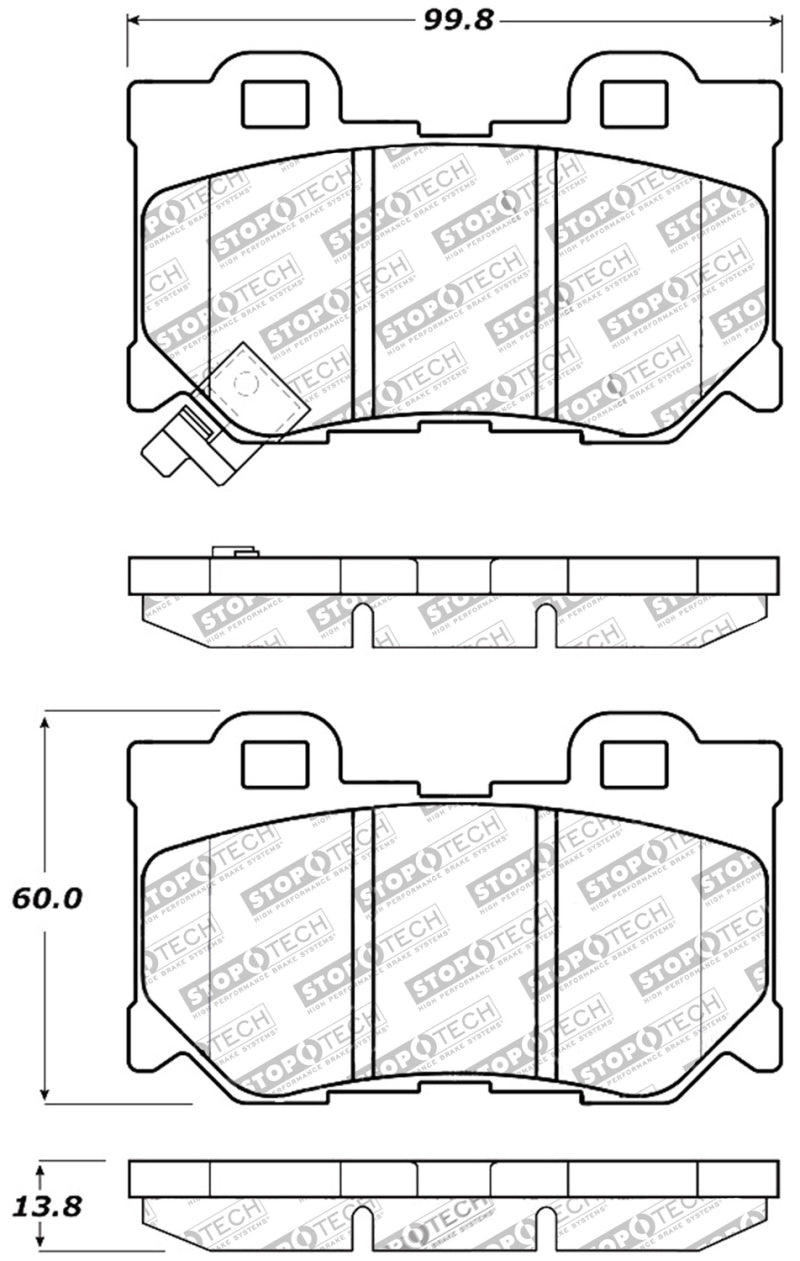 Stoptech - StopTech Performance 08 - 09 Infiniti FX50/G37 Rear Brake Pads - Demon Performance