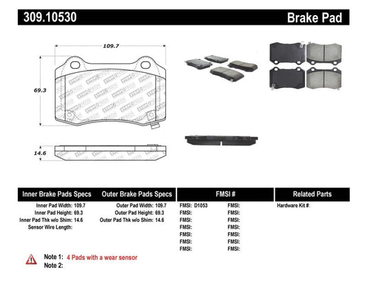 Stoptech - StopTech Performance 10+ Camaro Rear Brake Pads - Demon Performance