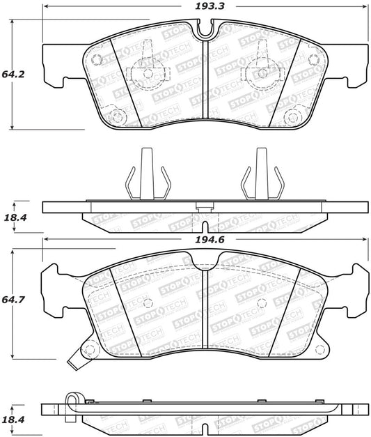Stoptech - StopTech Performance 11 - 12 Dodge Durango Front Brake Pads - Demon Performance