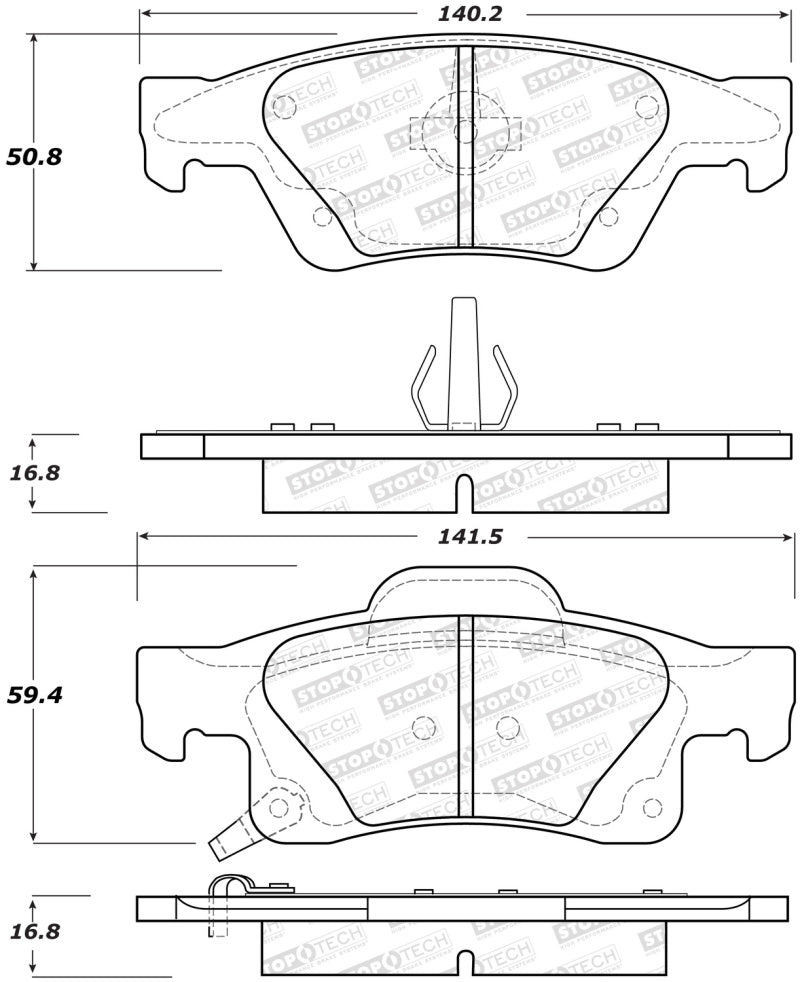 Stoptech - StopTech Performance 11 - 17 Dodge Durango Rear Brake Pads - Demon Performance