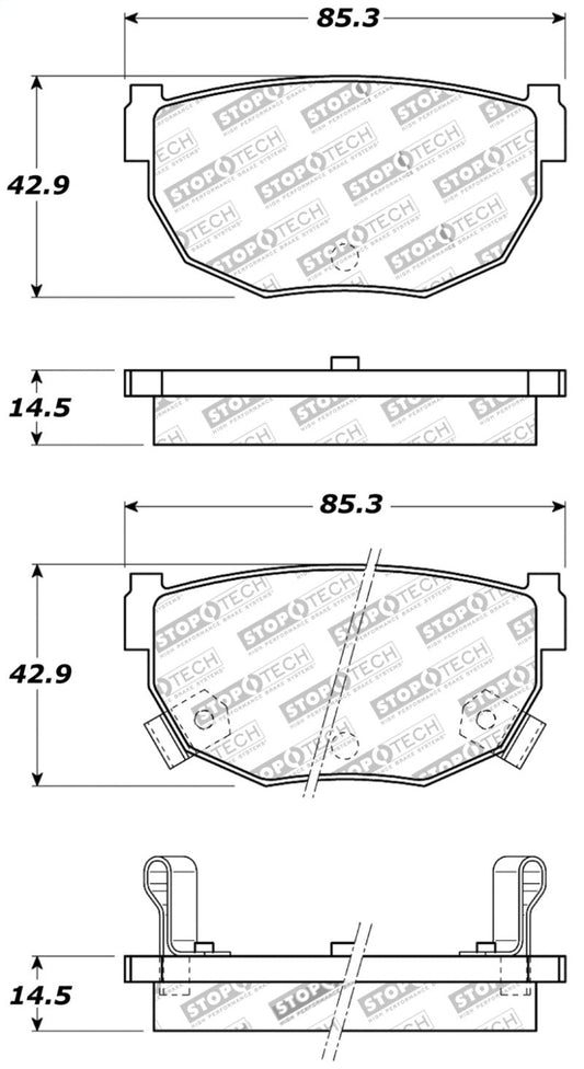 Stoptech - StopTech Performance 89 - 98 240SX Rear Brake Pads - Demon Performance
