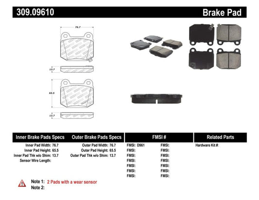 Stoptech - StopTech Performance ST - 22 2 - Piston Rear Caliper Brake Pads - Demon Performance