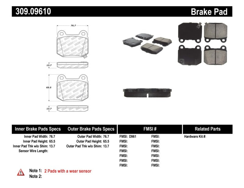 Stoptech - StopTech Performance ST - 22 2 - Piston Rear Caliper Brake Pads - Demon Performance