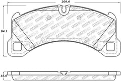 Stoptech - StopTech Porsche 11 - 18 Cayenne / 15 - 19 Macan / 17 - 20 Panamera Street Select Front Brake Pads - Demon Performance