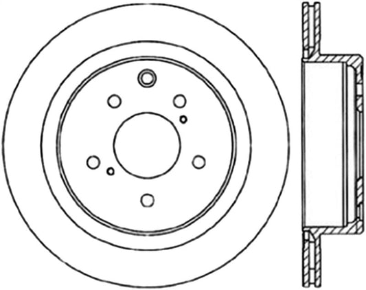Stoptech - StopTech Power Slot 6/89 - 96 Nissan 300ZX Slotted & Drilled Right Rear Rotor - Demon Performance