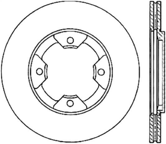 Stoptech - StopTech Power Slot 84 - 85 Nissan 300ZX Slotted & Drilled Right Front Rotor - Demon Performance