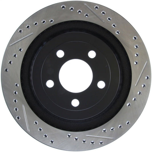 Stoptech - StopTech Slotted & Drilled Sport Brake Rotor - 2015 Ford Mustang GT - Rear Left - Demon Performance