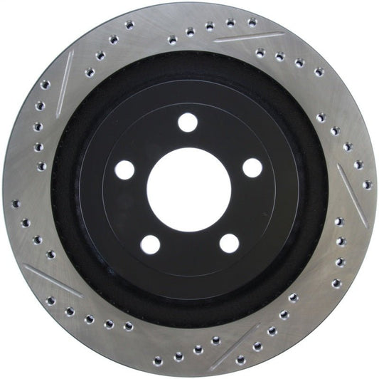 Stoptech - StopTech Slotted & Drilled Sport Brake Rotor - 2015 Ford Mustang GT - Rear Right - Demon Performance