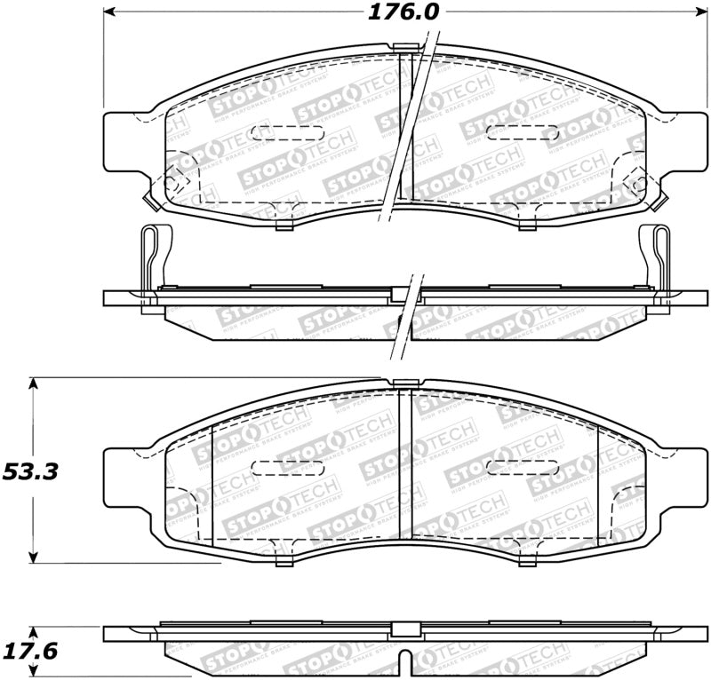 Stoptech - StopTech Sport Brake Pads w/Shims and Hardware - Front - Demon Performance