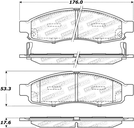 Stoptech - StopTech Sport Brake Pads w/Shims and Hardware - Front - Demon Performance