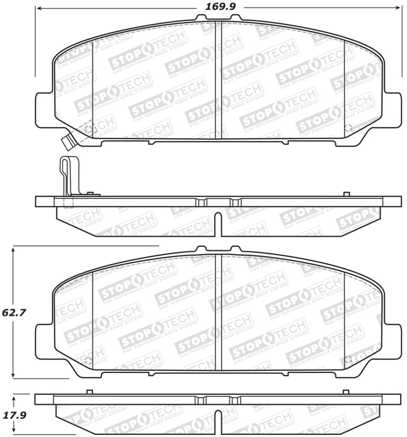 Stoptech - StopTech Sport Brake Pads w/Shims and Hardware - Rear - Demon Performance