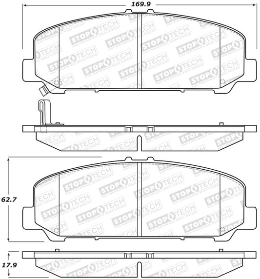 Stoptech - StopTech Sport Brake Pads w/Shims and Hardware - Rear - Demon Performance