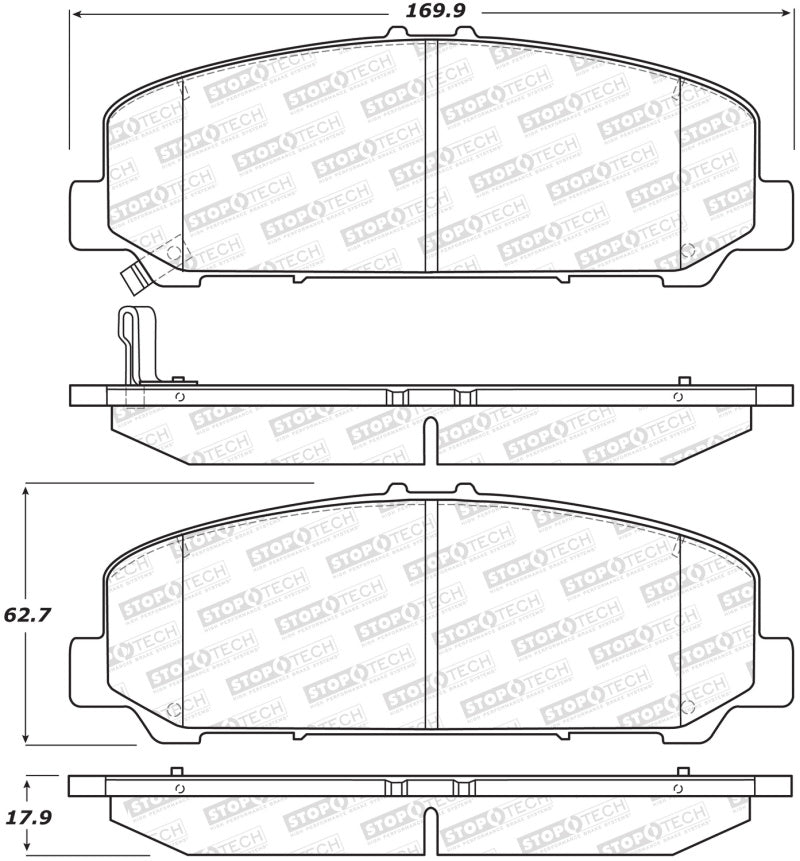 Stoptech - StopTech Street Brake Pads - Front - Demon Performance