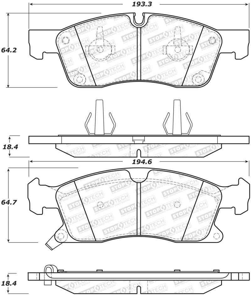 Stoptech - StopTech Street Brake Pads - Front - Demon Performance