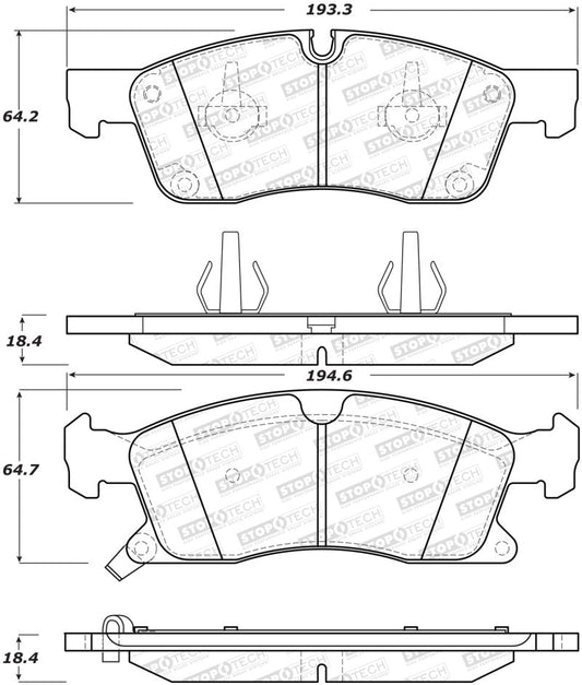 Stoptech - StopTech Street Brake Pads - Front - Demon Performance