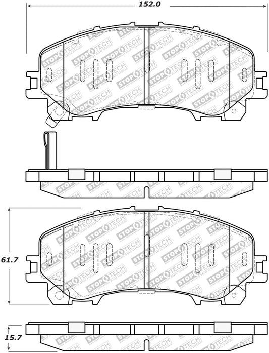 Stoptech - StopTech Street Select 14 - 17 Infiniti Q50 Front Brake Pads - Demon Performance