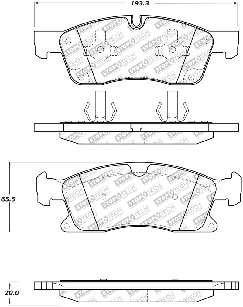 Stoptech - StopTech Street Select Brake Pads w/Hardware - Front - Demon Performance