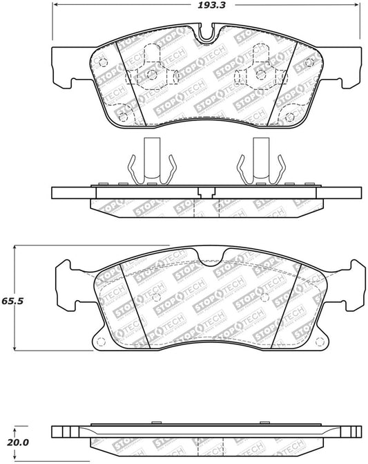Stoptech - StopTech Street Select Brake Pads w/Hardware - Front - Demon Performance