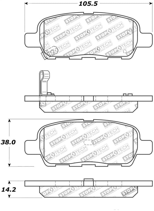 Stoptech - StopTech Street Touring 6/02 - 08 350z / 01 - 08 G35 Rear Brake Pads - Demon Performance