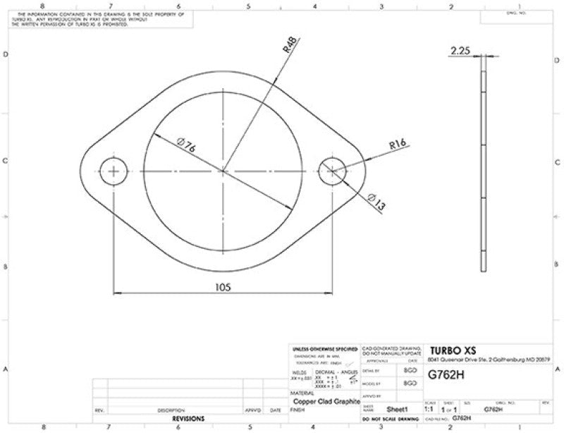 Turbo XS - Turbo XS 2-Bolt High Temperature Exhaust Gasket 76mm/3in ID (Single) - Demon Performance