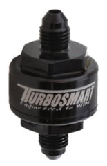 Turbosmart - Turbosmart Billet Turbo Oil Feed Filter w/ 44 Micron Pleated Disc AN - 3 Male Inlet - Black - Demon Performance