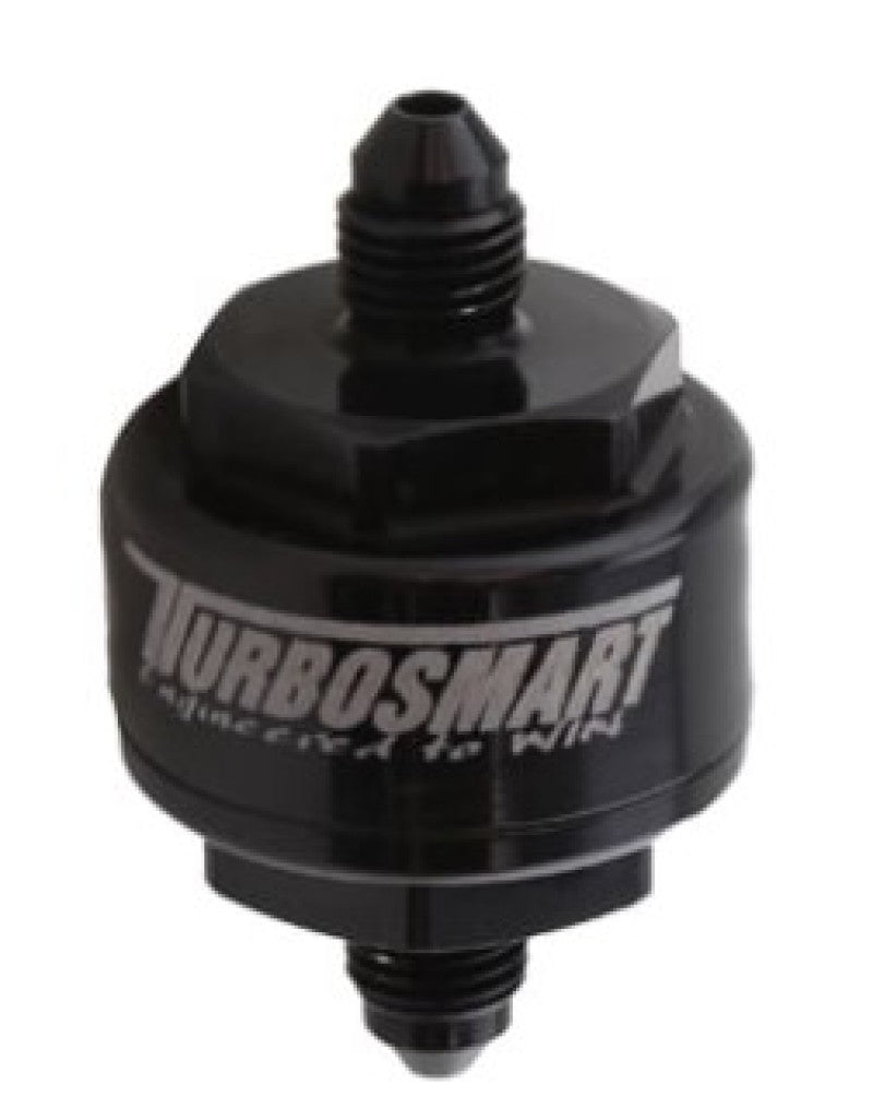 Turbosmart - Turbosmart Billet Turbo Oil Feed Filter w/ 44 Micron Pleated Disc AN - 4 Male Inlet - Black - Demon Performance