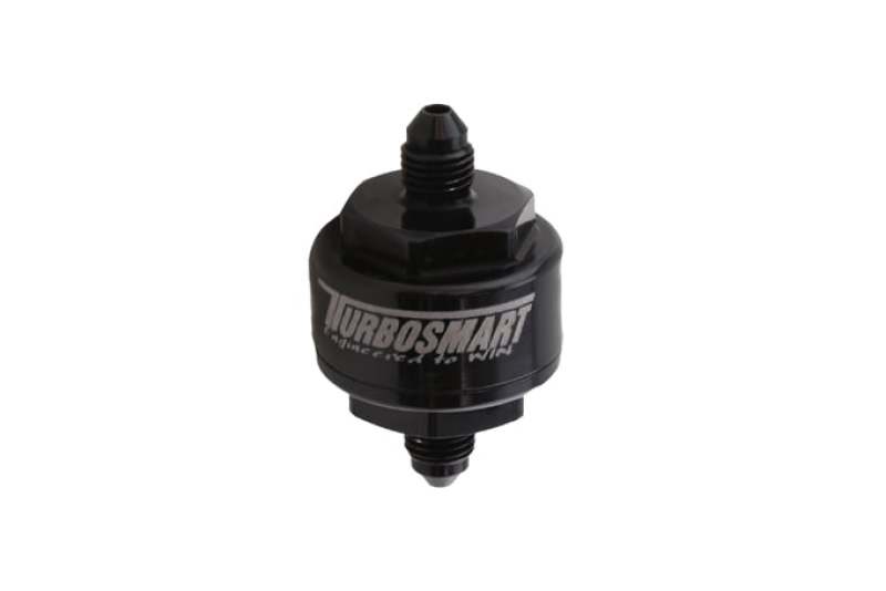 Turbosmart - Turbosmart Billet Turbo Oil Feed Filter w/ 44 Micron Pleated Disc AN - 4 Male Inlet - Black - Demon Performance