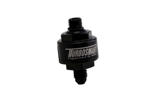 Turbosmart - Turbosmart Billet Turbo Oil Feed Filter w/ 44 Micron Pleated Disc AN - 4 Male to AN - 4 ORB - Black - Demon Performance