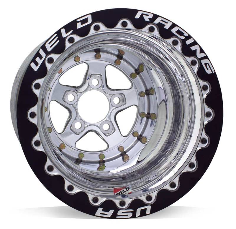 Weld - Weld Alumastar 2.0 15x12 / 5x4.75 BP / 5in. BS Polished Wheel - Black Single Bead Lock MT - Demon Performance