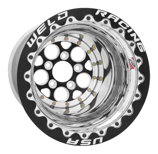 Weld - Weld Magnum 2.0 15x14 / 5x4.5 BP / 4in. BS Polished Wheel - Single Beadlock MT - Demon Performance