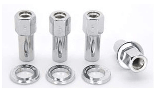 Weld - Weld Open End Lug Nuts w/ Centered Washers 1/2in. RH - 4pk. - Demon Performance