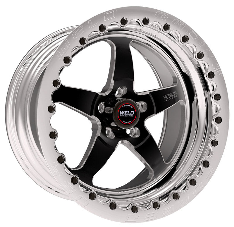 Weld - Weld S71 17x12 / 5x4.5 BP / 4.8in. BS Black Wheel (Medium Pad) - Polished Single Beadlock MT - Demon Performance