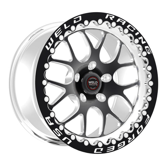 Weld - Weld S77 15x10.33 / 5x4.75 BP / 4.5in. BS Black Wheel (Medium Pad) - Black Single Beadlock MT - Demon Performance