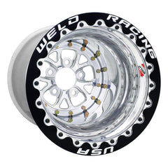 Weld - Weld V - Series 15x12 / 5x4.5 BP / 4in. BS Polished Wheel - Black Double Beadlock MT - Demon Performance