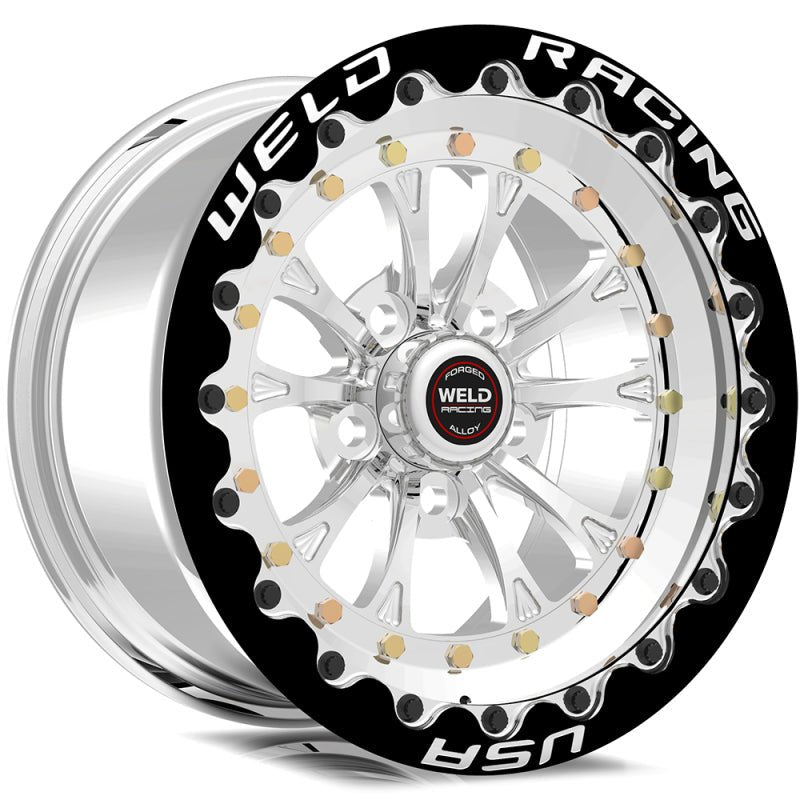 Weld - Weld Vitesse 15x10 / 5x120mm BP / 7.5in. BS Polished Wheel - Black Single Beadlock MT - Demon Performance