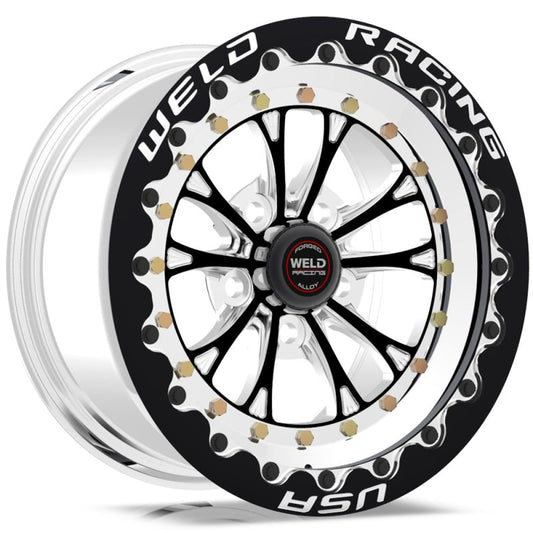 Weld - Weld Vitesse 15x10 / 5x4.5 BP / 6.5in. BS Polished Wheel - Black Single Beadlock MT - Demon Performance