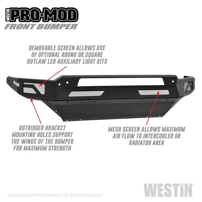 Westin - Westin 13-18 Dodge Ram 1500 / 2019 Ram 1500 Classic Pro-Mod Front Bumper - Demon Performance