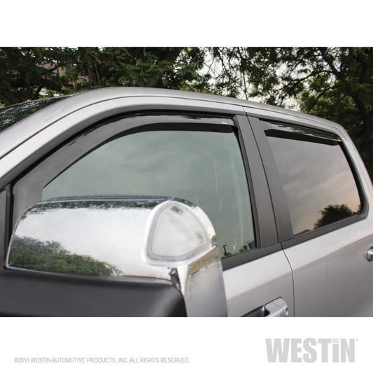 Westin - Westin 19-22 Ram 1500 Crew Cab(Excl. 19-22 Ram 1500 Classic) In Channel Wind Deflector 4pc - Smoke - Demon Performance
