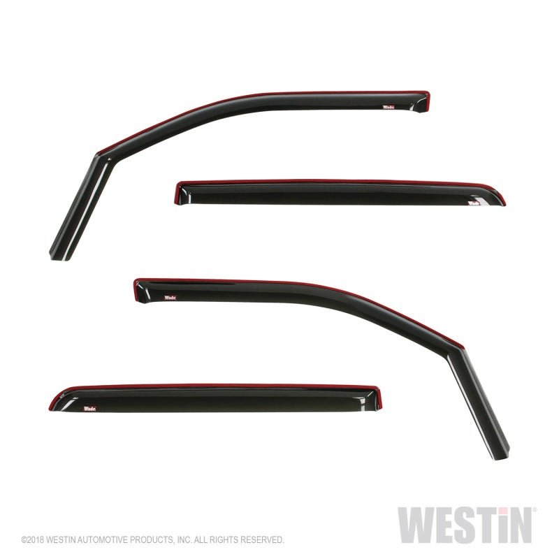 Westin - Westin 19-22 Ram 1500 Crew Cab(Excl. 19-22 Ram 1500 Classic) In Channel Wind Deflector 4pc - Smoke - Demon Performance