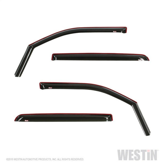 Westin - Westin 19-22 Ram 1500 Crew Cab(Excl. 19-22 Ram 1500 Classic) In Channel Wind Deflector 4pc - Smoke - Demon Performance